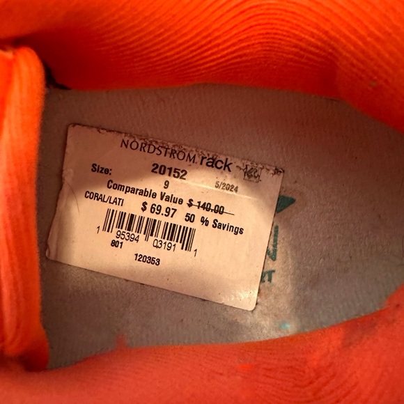 Brooks Orange and White Women's Sneakers - Picture 3 of 3